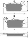 Goldfren AD Bremsbeläge hinten: Kawasaki KLX250 KLX 250 (2006–2014).