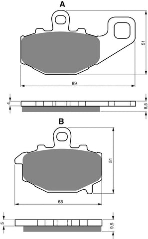 Keramik-Bremsbeläge hinten: Kawasaki KLE650 KLE 650 (2007-2014)