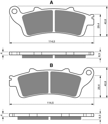 Keramik-Bremsbelagsatz vorn und hinten: Honda VTX1800 VTX 1800 (2002-2008)