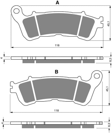 Satz gesinterter Bremsbeläge vorn aus Metall: Honda CBF1000 CBF 1000 (2006-2016)